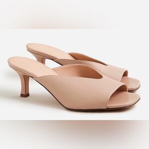 J. Crew Violetta Italian Leather Open Toe Kitten Keel Mules Size 8